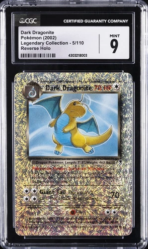2002 POKEMON LEGENDARY COLLECTION REVERSE HOLO #5 DARK DRAGONITE CGC 9