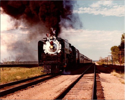 Vintage Union Pacific 8444 Steam Locomotive Train Railroad Photograph