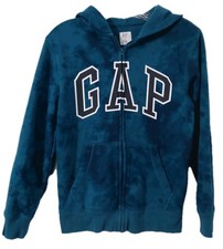 GAP Kids Hooded Jacket Size XL Blue Tie Dyed Full Zipper