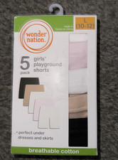 NWT Wonder Nation 5 Pack Girls Playground Shorts Size Large 10/12