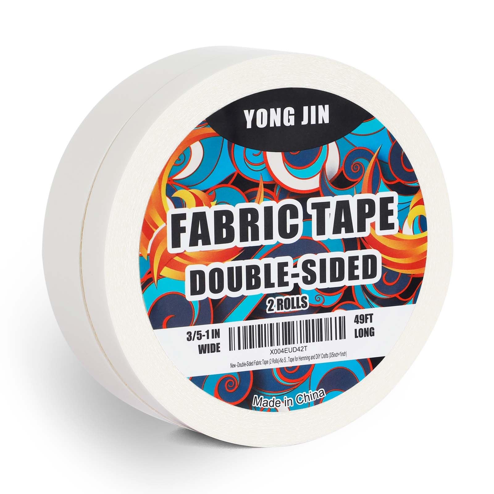 Double-Sided Fabric Tape (2 Rolls) - No Sewing or Ironing Required, Perfect f...