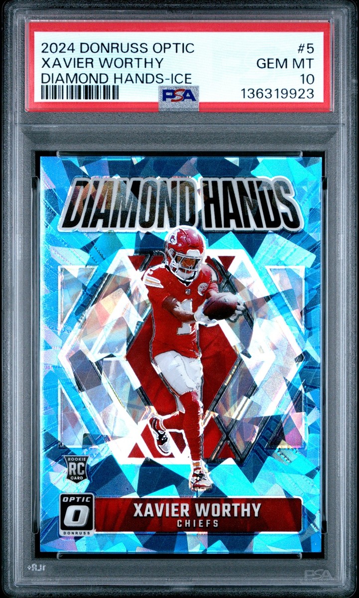 2024 Panini Donruss Optic - Diamond Hands Xavier Worthy #5 Ice
