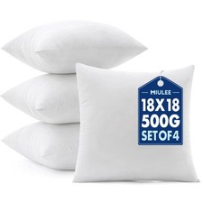 MIULEE 18x18 Pillow Inserts 4 Pack, 100 Virgin Fiber Filling Throw Pillows