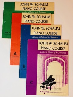 John W. Schaum Piano Course Lesson Book Collection Pre A A B C Belwin Mills