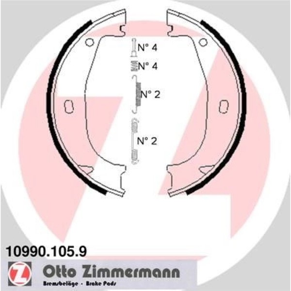 Zimmermann 10990.105.9 Bremsbackensatz Feststellbremse FüR Bmw Alpina 3 Z3 Z1-image