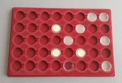 MANI-KO Coin Tray With 40 Slots 30mm Capsules 23mm £1 One Pound Collection Capsules