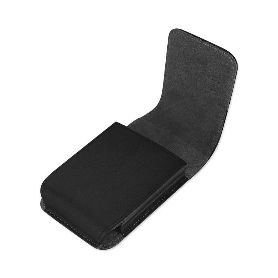 Reiko Black Vertical Leather Canvas Belt Clip Case Pouch for Large Cell Phone - Image 4 of 4