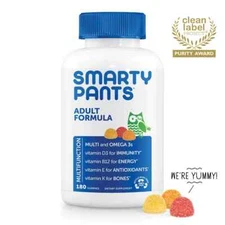 SmartyPants Vitamins Adult Formula, 180 ct. Vitamin C, D3, & Zinc for ImmunitY.
