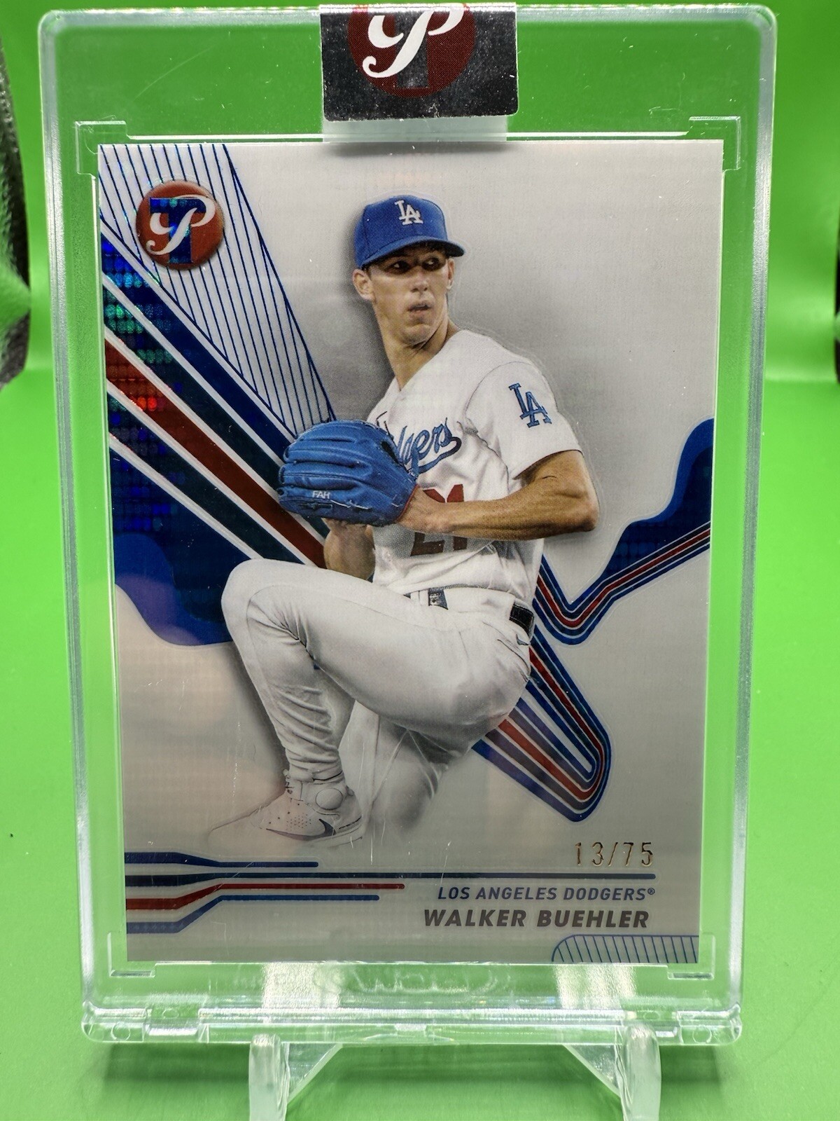2024 Topps Pristine Walker Buehler Blue Refractor /75 Encased LA Dodgers