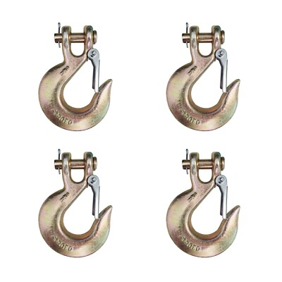 4Pack 5/16" Clevis Slip Hook, G70 Tow Chain Grab Hook With Safety Latch,for Trailer Truck Transport Tow Chain Hook, 3/4 In Opening(14,000lbs Capacity) In | Whizz Grab Hooks