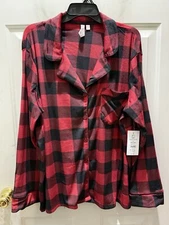 New!JOYSPUN Ladies Velour Checker Pajama Set(top & bottom).Size 3X(22W-24W)Comfy