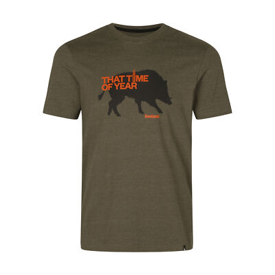Seeland That Time Herren T-Shirt - Pine Green Melange - Größe 4XL - Komfort 