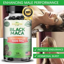 Black Maca 1000mg Capsules - Super Powerful Sexual Health Performance Booster