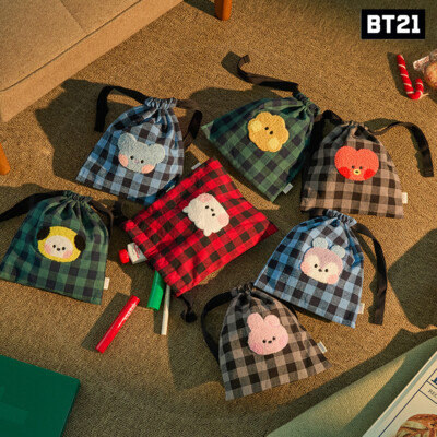 BTS BT21 Official Authentic Goods minini STRING POUCH BASIC + Tracking Number