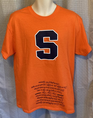 NWOT SYRACUSE ORANGEMEN 2016 FOOTBALL SCHEDULE & FIGHT SONG T-SHIRT LARGE R