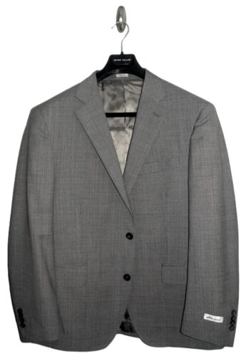 Neuf avec étiquette manteau de sport ordinaire homme 44R 44 PETER MILLAR panier tissé gris fabriqué en Italie - Photo 1/9