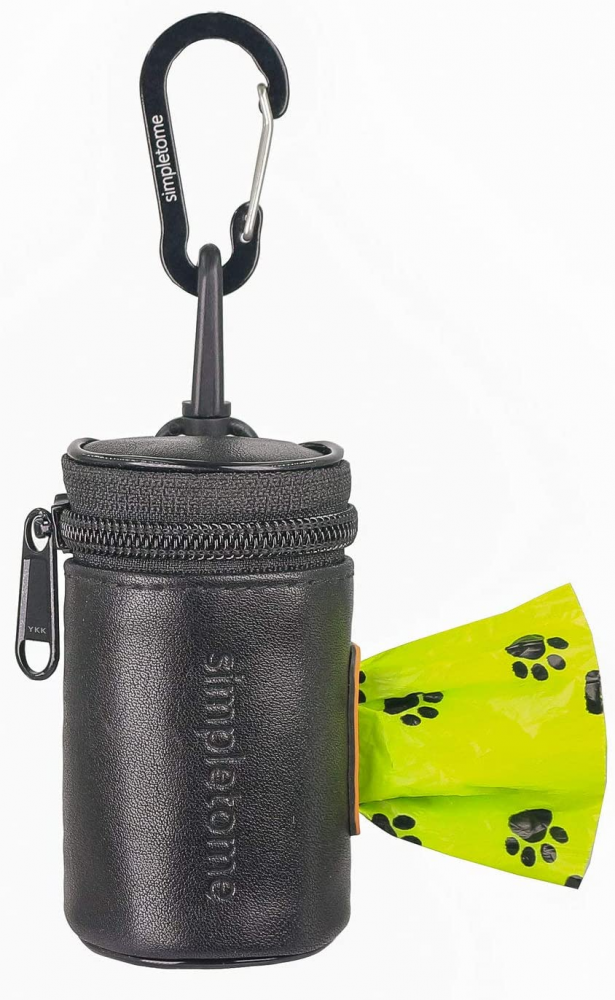 simpletome Dog Waste Bag Dispenser for Leash Belt Microfiber Leather