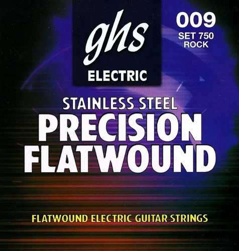 GHS 750 Precision Flatwound electric guitar strings, Rock .009-.042