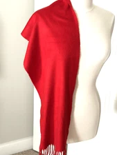 Cejon Fringe Italian Scarf Red Made in Italy Never Used