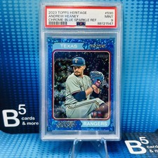 2023 Topps Heritage High Number Baseball Andrew Heaney Chrome Blue Sparkle PSA 9