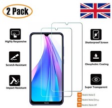 For Xiaomi Redmi Note 8 Pro note 8T Clear Tempered Glass Screen Protector 2 Pack