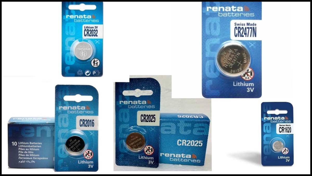 Renata CR2032 Lithium Knopfzellen, 3V, 12 Stück – Für Uhren, Taschenrechner & Kleingeräte