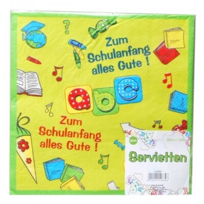 Sonderposten 100 x Servietten *Schulanfang*, Dekoration, Einschulung, Schulkind