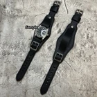 Size 16/18/20/22mm Black Cow Leather Cuff Watch Strap/Band fit Wire Lug #161