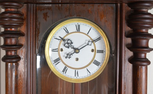 58" Antique 1890 German Gustav Becker Grand Sonnerie Vienna Regulator Wall Clock - Picture 6 of 17