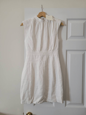 DISSH Rogan white linen mini dress 6 NWT | eBay