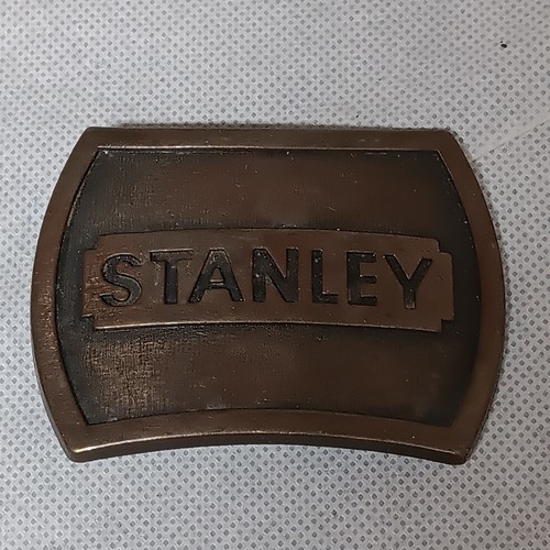 Stanley Tools Brass Belt Buckle 1978 Vintage Advertising 