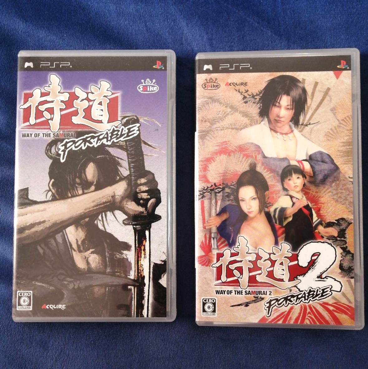 Lot 2 WAY OF THE SAMURAI PORTABLE 1 & 2 PSP Japan import Samuraido
