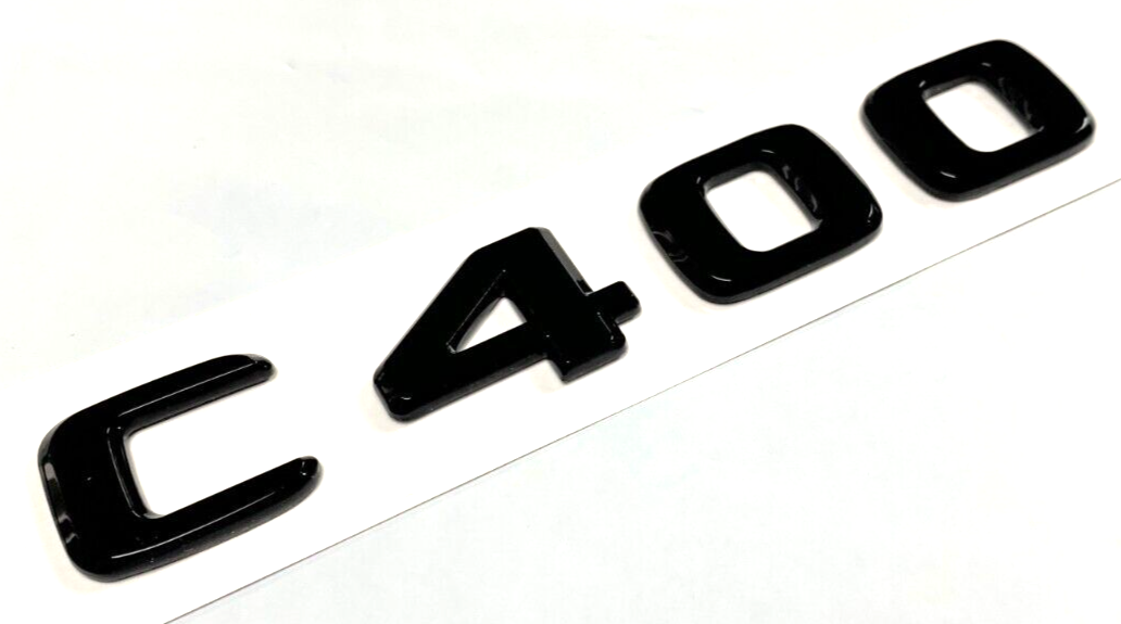 BLACK C400 FOR MERCEDES REAR TRUNK EMBLEM BADGE NAMEPLATE DECAL LETTER NUMBER
