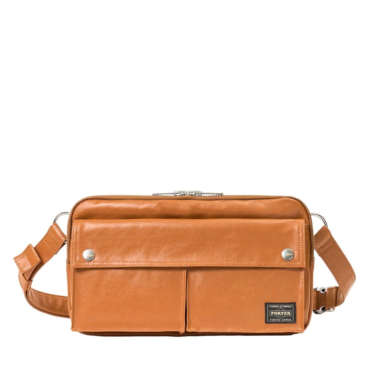 PORTER FREE STYLE FIT BAG Waist Shoulder Black Camel 707-19116