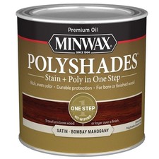 Minwax PolyShades 213804444 Wood Stain and Polyurethane, Satin, Bombay Mahogany,