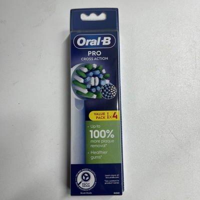 ORAL B PRO CROSS ACTION WEISSE ZAHNBÜRSTENKÖPFE X 4 UK VERKÄUFER ORIGINAL