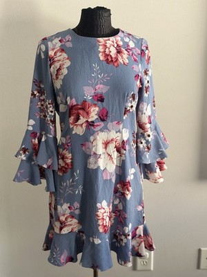 Women s Blue And Pink Floral Dress Size M Designer Jill Jill Stuart