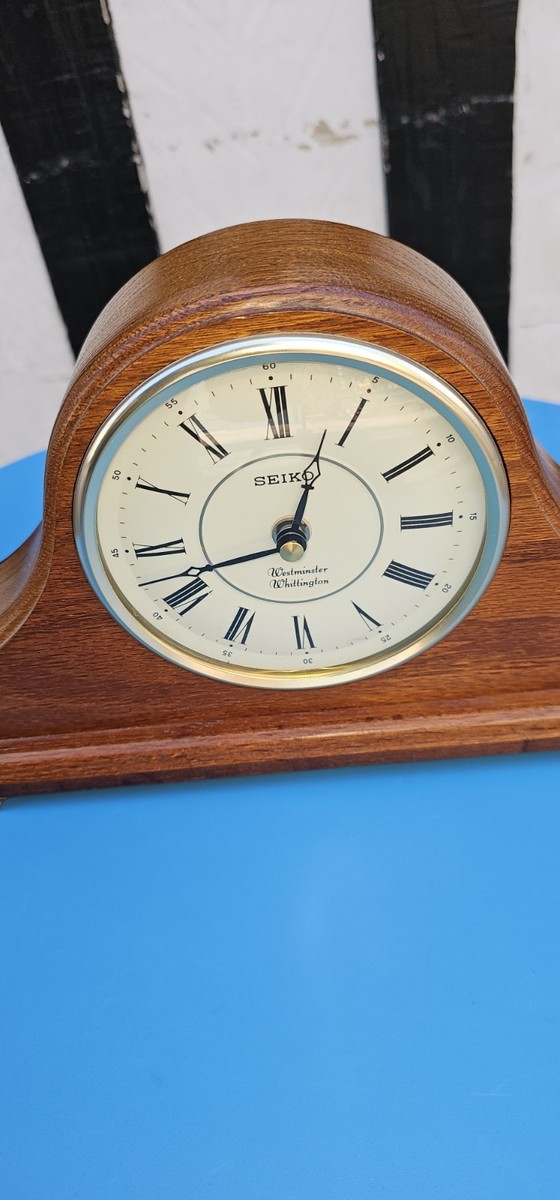 Seiko Quartz Mantel Clock Westminster Chime Oak , 16 1/4