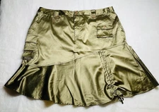 NWT Gypsy Jeans Womens Olive Streetwear Fusion Gothic Y2K Cargo Skirt Plus 24