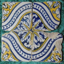 antike Fliese 17 Jh., Portugal, Azulejos,  Tile, Tegel, carreaux ancien,