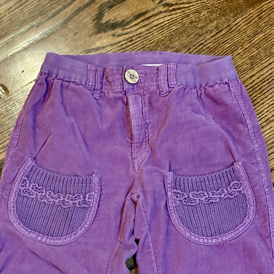 NAARTJIE ~ Pantalones con puños de pana púrpura para niñas ~ Bordados ~ Talla XXXXL 10 años ~ 131 Foto 2 de 4