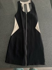 Forever 21 Women's Bodycon Sleeveless Dress Zipper Black/Tan, Size Small