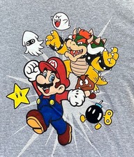 Super Mario Characters T Shirt Video Game T Shirt Mens VTG Large T Shirt