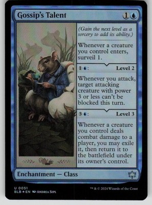 Gossip's Talent Foil Uncommon Bloomburrow 51 MTG Near Mint