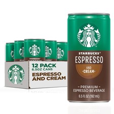 Starbucks Ready to Drink Coffee, Espresso & Cream 6.5 Fl Oz (Pack of 12)