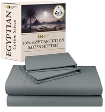 Certified Luxury 100% Egyptian Cotton Bed Sheets Full, Deep Pocket Full Size ...
