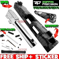 ZAFFIRI IBS BLACK CAMO COMPLETE PORTED SLIDE POLISHED BARREL UPK GLOCK 19 GEN 3