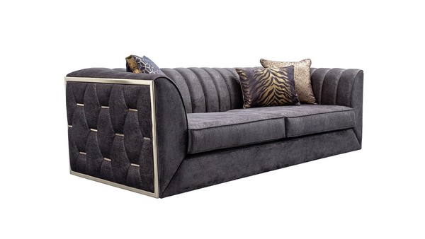 Sofa 2 Sitzer Modern Wohnzimmer Luxus Design Holz MöBel Polster Stoff Neu-image