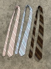 Connoisseur Vintage Made In USA Mens Retro Polyester Tie Bundle Of 3