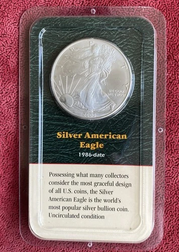 2000 American Eagle Walking Liberty 1 Oz Fine Silver Reverse Toning